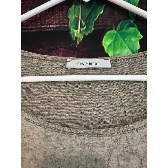 Ces Femme Light Weight Long Sleeve Colorblock Blouse Shirt Scoop Neck Women's XL - Picture 4 of 5